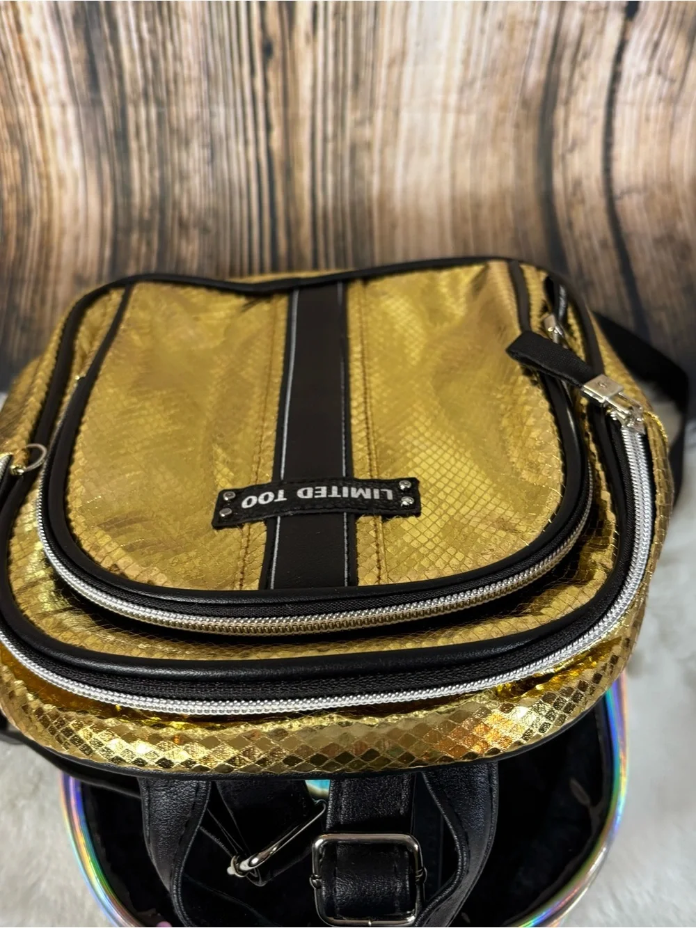 Limited Too Backpack Purses Bags Small; Lot Of 2; Gold & Clear Y2K Feel Girls